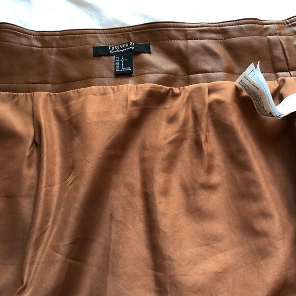 Forever 21 Skirt Faux Leather Brown Small - Picture 6 of 6